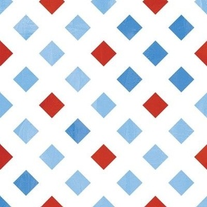 4th of July Celebrations - Red White and Blue Squares - Medium