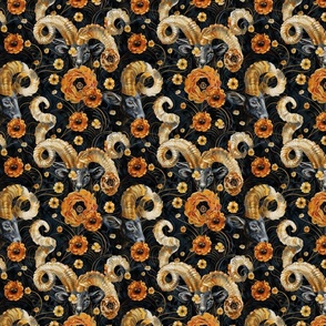 Golden Aries: Gustav Klimt Inspired Ram Print