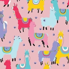 Llama Party on Pink 