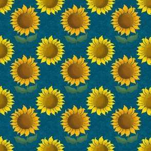 Sunny Sunflower - turquoise
