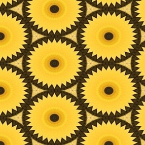 Vintage Geometric Sunflowers Circles