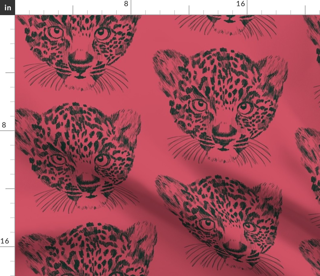 Leopard cub pink - large scale