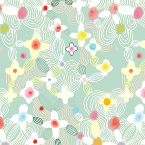 M – spring fine line doodles mint