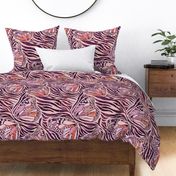 (L) Abstract Boho Butterfly Zebra - Animal Print 3 Mulberry Aubergine Textured