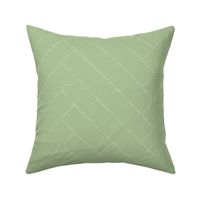 chevron / herringbone, natural sage green with off white lines, distressed -long  (M)
