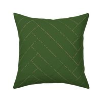 chevron / herringbone, deep forest green with neutral blush pink, distressed -long  (M)