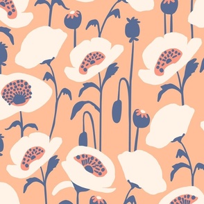 Blooming Poppy Flower - Peach Fuzz - Jumbo