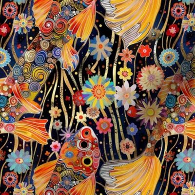Celestial Flow: Klimt-Inspired Aquarius Water Bearer