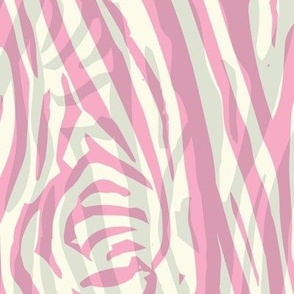African Zebra Print Pink Cream