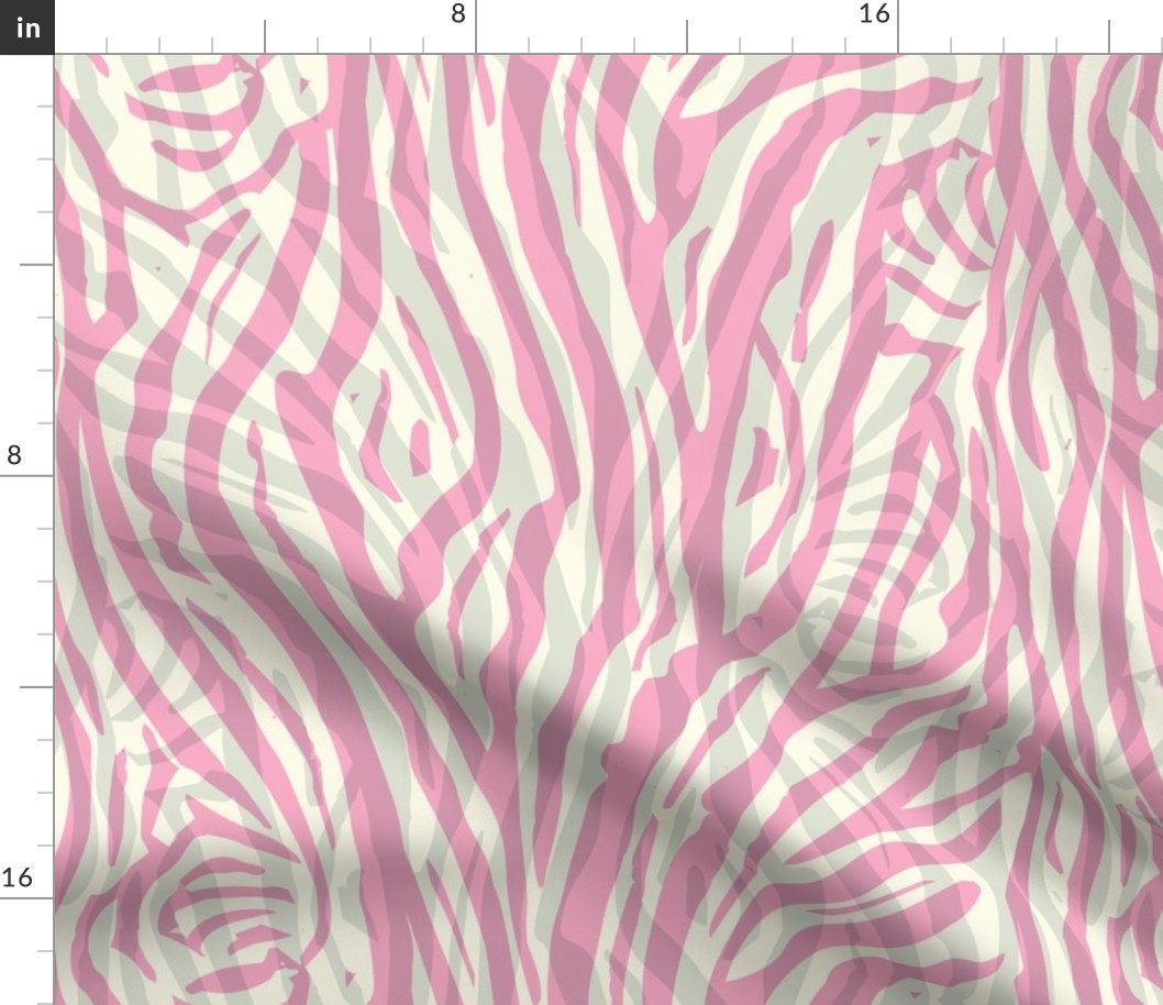 African Zebra Print Pink Cream