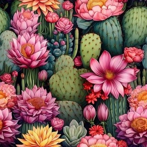 Smaller Pink Flowers and Cactus 13