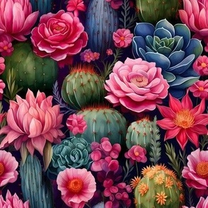 Smaller Pink Flowers and Cactus 14