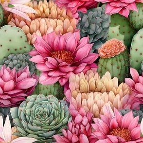 Smaller Pink Flowers and Cactus 15