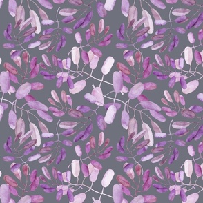 Watercolor pattern with leaves 