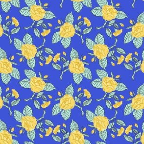 roses yellow/ cobalt (SMALL)