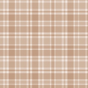 Neutral Fall Plaid in Light Cocoa Brown and Beige - Large - Classic Plaid, Brown Plaid, Cabincore Plaid