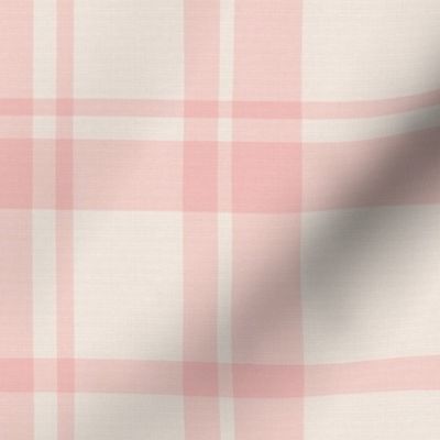 Simple Neutral Pink Plaid in Soft Rose Pink and Neutral Beige - Large - Fall Plaid, Cabincore Plaid, Classic Plaid