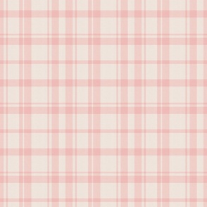 Simple Neutral Pink Plaid in Soft Rose Pink and Neutral Beige - Medium - Fall Plaid, Cabincore Plaid, Classic Plaid