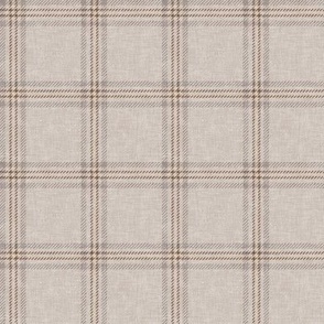 (small scale) neutral windowpane plaid - pewter/dove - LAD24