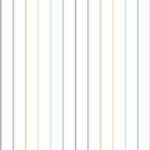 Rainbow Stripes on White