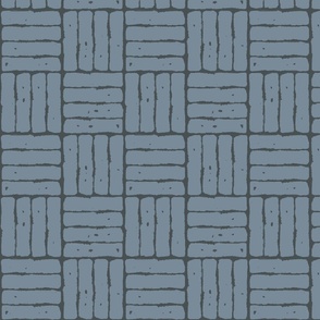 Basketweave Brick Pavers in Charcoal and French Blue