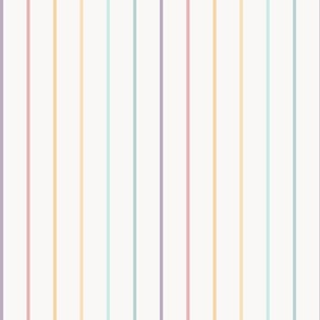 Rainbow Stripes on Light Cream