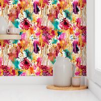 Bigger Funky Abstract Floral Animal Spots Stripes Pink Turquoise Gold