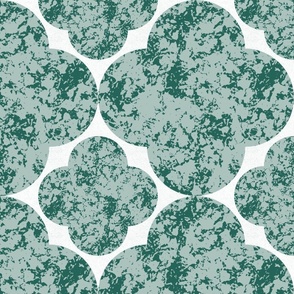 Big Industrial Sage Green Textured Geometric Flowers