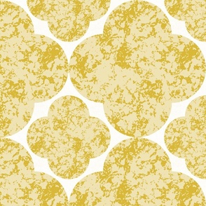 Big Industrial Golden Yellow Textured Geometric Flowers