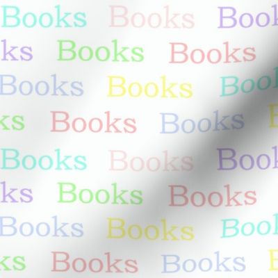 Books Words Pastel Colors on white