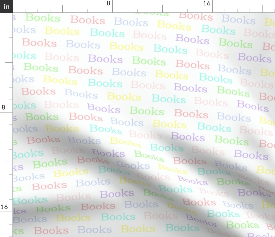 Books Words Pastel Colors on white