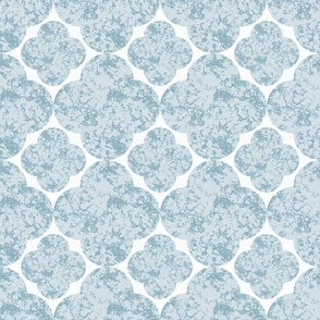 Small Industrial Pastel Blue Textured Geometric Flowers