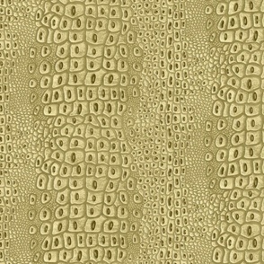 Crocodile Textured Leather- Antique Bronze Ecru- Animal Print- Small Scale