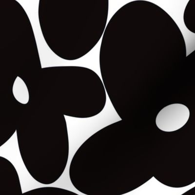 Modern Bold floral black and white