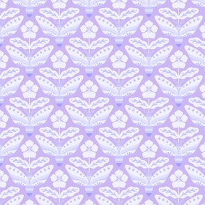 [L] Timeless Periwinkle Flowers and Hawk Moths - Pastel Purple #P240302