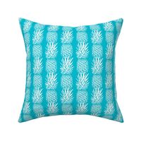 Pineapple stripe in cyan blue and white. Small scale