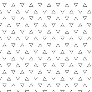 Seamless Triangles Pattern Black on White Background