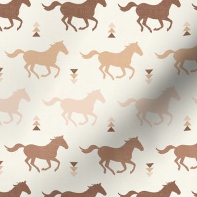 Running Horses Silhouette Rainbow in Neutral Brown/ off white (S)
