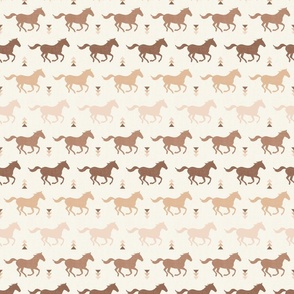 Running Horses Silhouette Rainbow in Neutral Brown/ off white (S)

