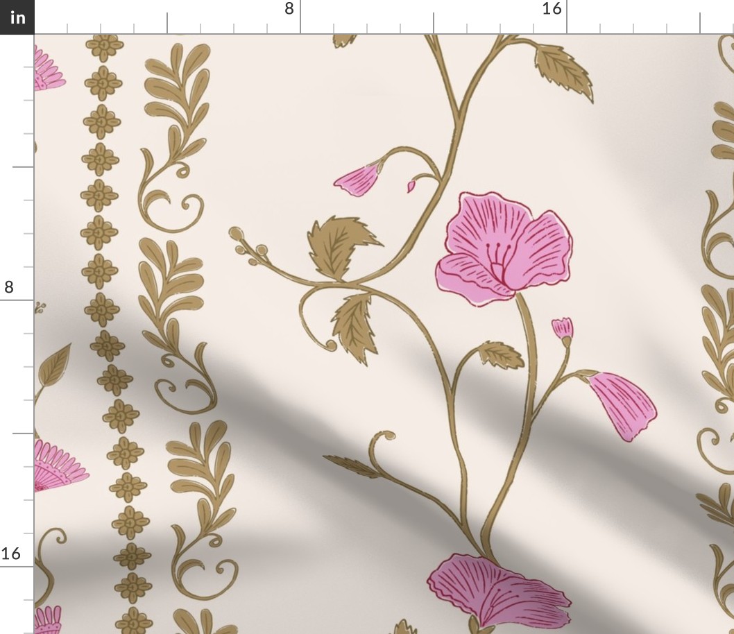 Romantic Block Print-Inspired Floral_Cream