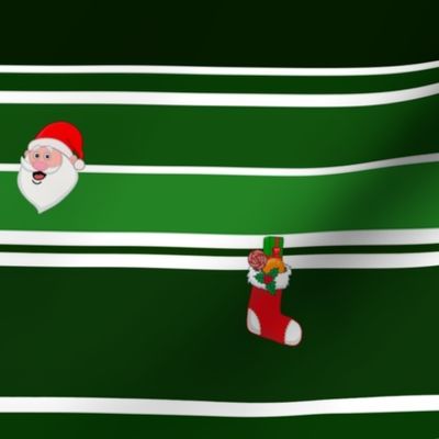 Santa on Stripes, greens