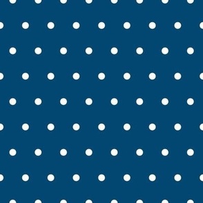 White Polka Dot on Navy Blue (Large Scale)