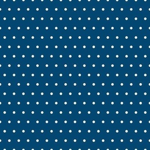 White Polka Dot on Navy Blue (Medium Scale)