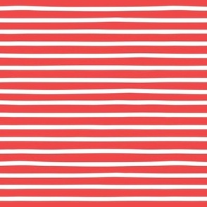 Wonky Red and White Stripe (Medium Scale)