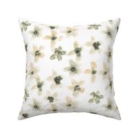 Neutral Florals of Villa Carlotta - watercolor bloom painted flowers for modern home decor nursery b197-8