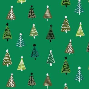 Happy Little Christmas Trees, green