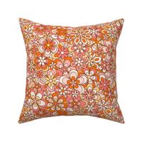 Funky Floral in Pink & Orange (Medium Scale)