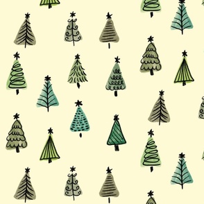 Happy Little Christmas Trees, natural