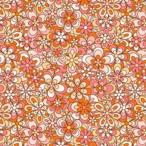 Funky Floral in Pink & Orange (Small Scale)