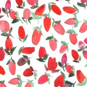 sweet strawberry delight - watercolor strawberries for modern kitchen baby nursery b199-1